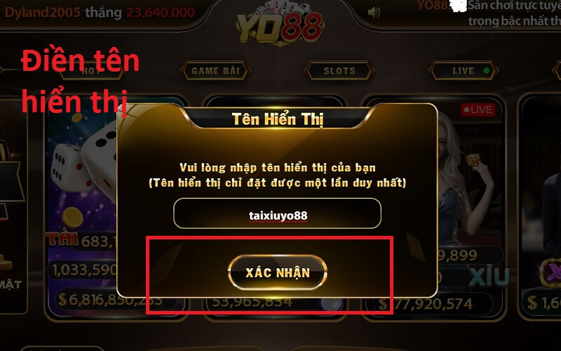 Tên hiển thị Yo88